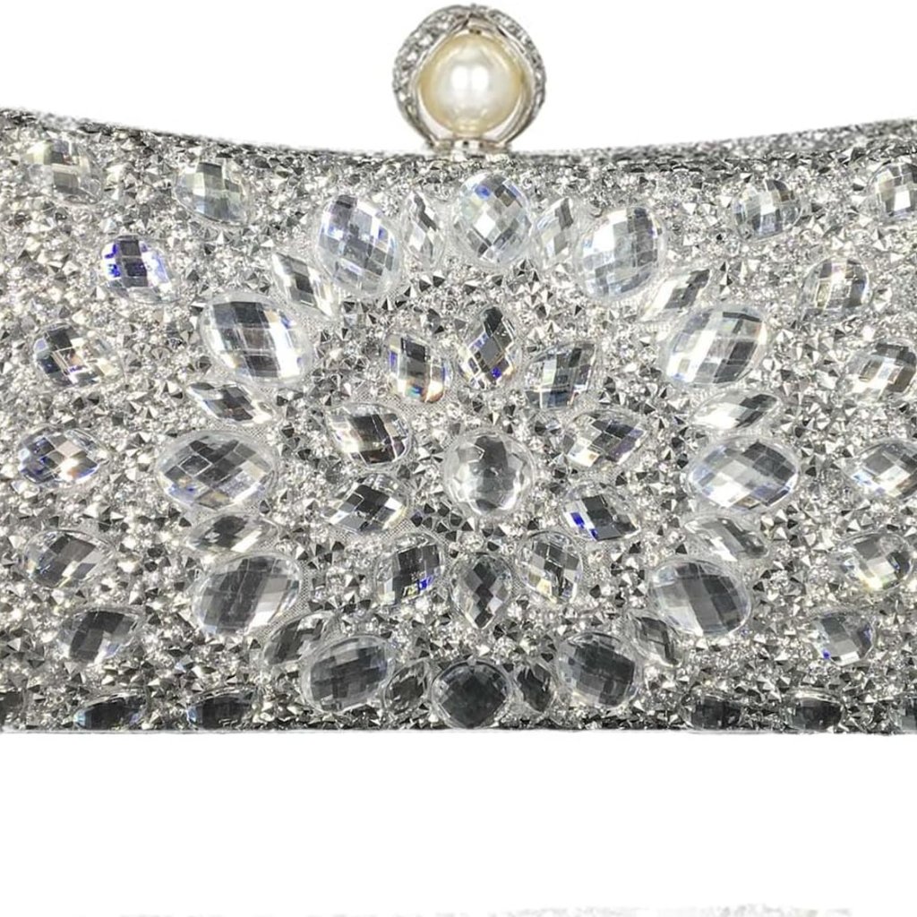 Mini Pearl Clasp Crystal Clutch Purses For Women, Evening Bags Wedding Handbag,